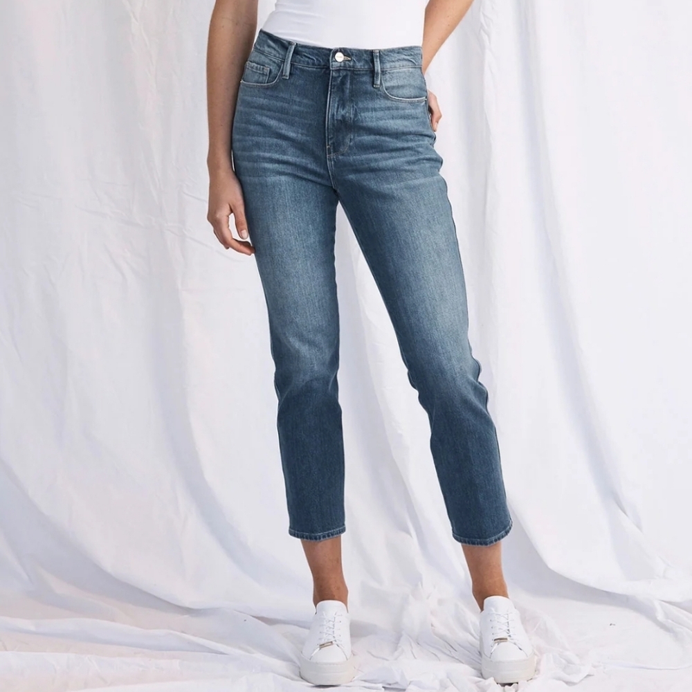 FRAME Le Sylvie Crop LSYC415 High Waist Straight Leg Cropped Size 27